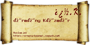 Örmény Kázmér névjegykártya